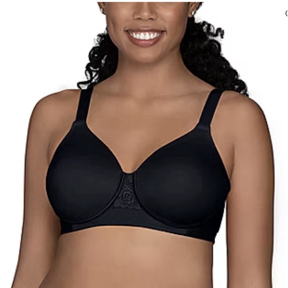 NEW Vanity Fair Woman's Beauty Back Smooth Back Full-Figure Bra, Black, 34H